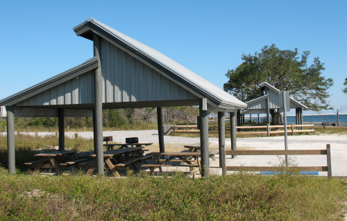 Picnic pavilions at the ramp