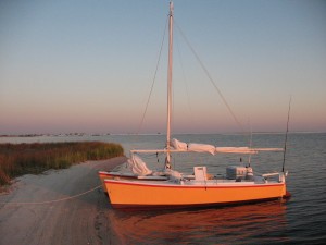Sunset on the beach at Fort McRee